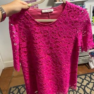 Neon Pink Alexis Lace Blouse Top